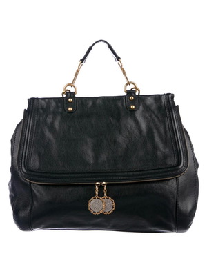 Dolce & Gabbana Foldover Miss Sicily Heritage Bag used, black leather