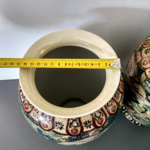 Satsuma vase set used, height 31 cm