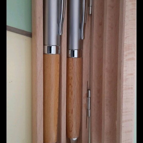 Set of 2 handmade beech wood pens new