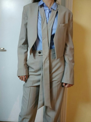 Mango suit set jacket and trousers new beige summer