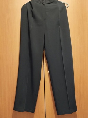 Black classic straight-leg pants like new, size 54