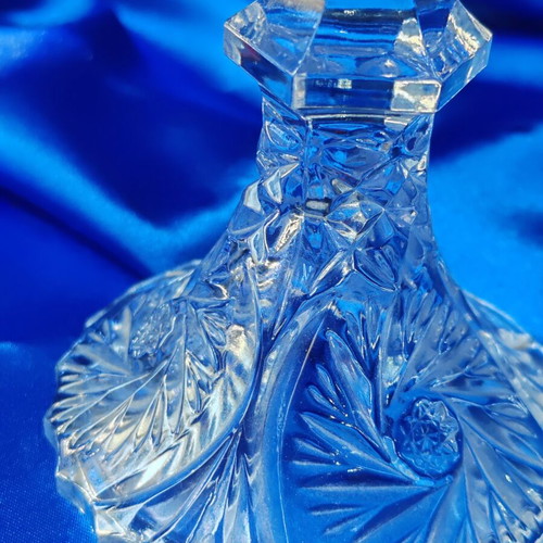 Vintage crystal candlesticks set of 2, lead crystal Bohemia, new