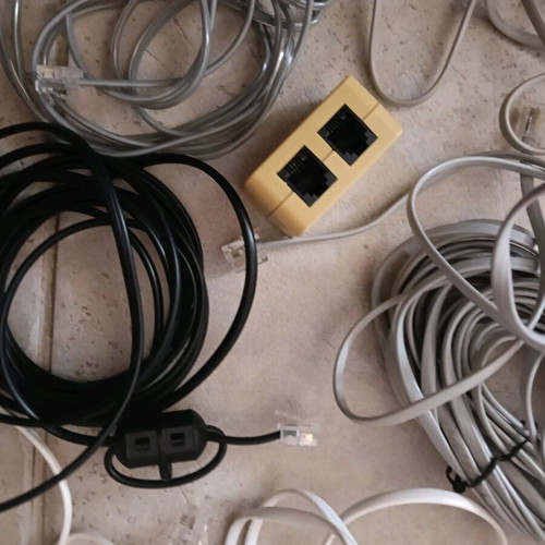 Telephone cables and DSL splitter used, pack of 5 pieces