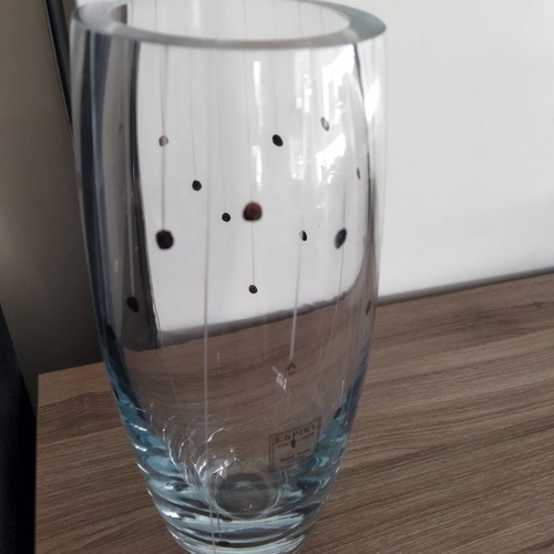 Espiel Collection tall crystal vase new, hand made