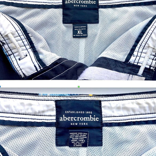 Abercrombie & Fitch Boys' Swim Shorts XL Dark Blue Floral like new