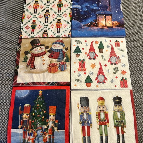 Decoupage napkins new, 22 designs with 3 pieces each
