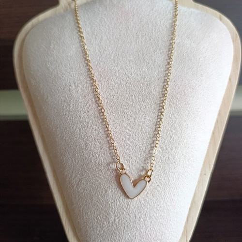 Heart necklace gold color stainless steel