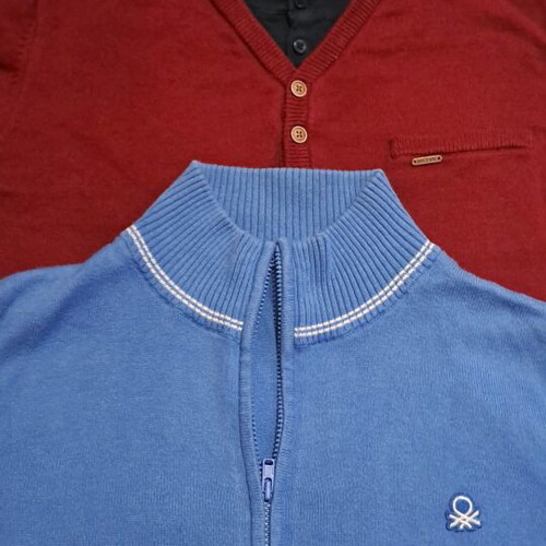 Benetton shirts pack of 3 like new, size M, blue and red