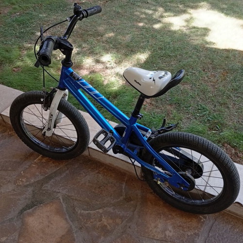 Royal Baby 16" mountain bike used, blue, with training wheels