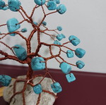 Tree made of copper wire and semi-precious stones new