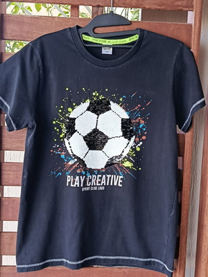 Sprint Wear Kids' T-shirt 14Y with Reversible Sequin Football Design like new