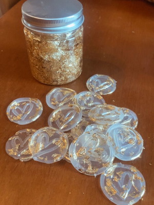 Wax seals new, pack of 50, handmade with gold leaf
