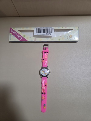 OFFCUP Kids Watch pink analog children's watch with 3D silicone giraffe strap