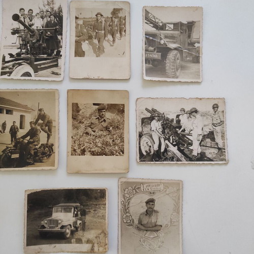 8 vintage military photos 1940-50 with Greek soldiers and vehicles