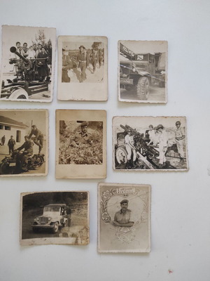 8 vintage military photos 1940-50 with Greek soldiers and vehicles