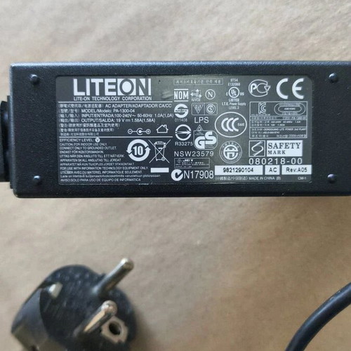 LiteOn PA-1300-04 power adapter used, 19V 1.58A