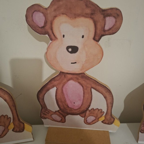 Wooden monkey figures, set of 3, 40 cm each