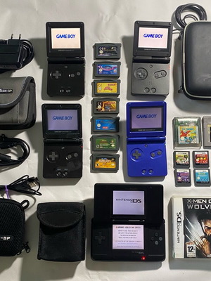 Nintendo Gameboy Advance SP 101 και 001, Nintendo DS Fat, παιχνίδια και θήκες