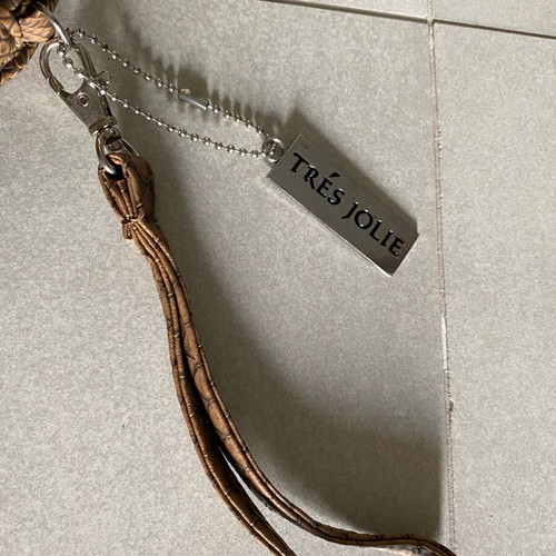 Tres Jolie vintage clutch bag brown croco eco leather like new