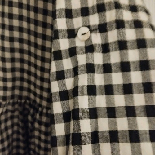 Checked dress used, one size, black and white