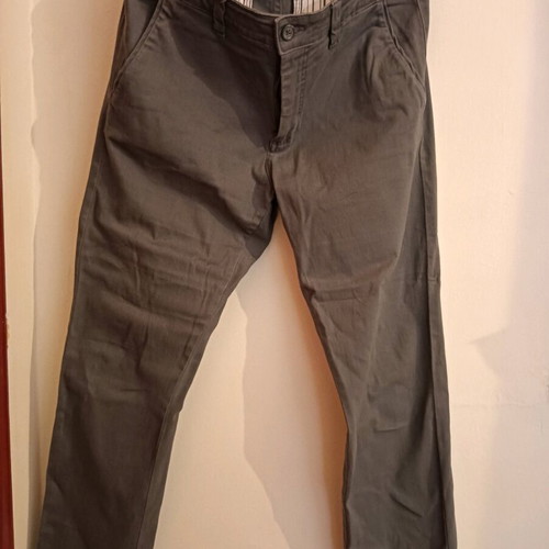 Men's fabric pants used, gray, size 40, elastic