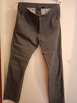 Men's fabric pants used, gray, size 40, elastic