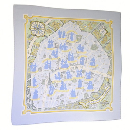 Hermès Paris Les Amoureux De Paris Gavroche silk scarf 45cm, multicolor