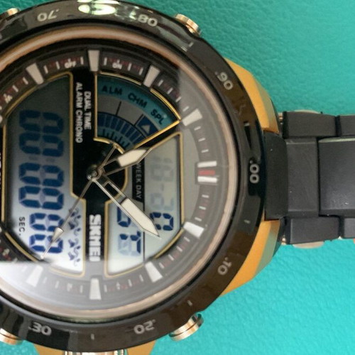Skmei wristwatch men's new, black and gold