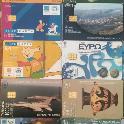 Phone cards used, pack of 36, 1996-2005