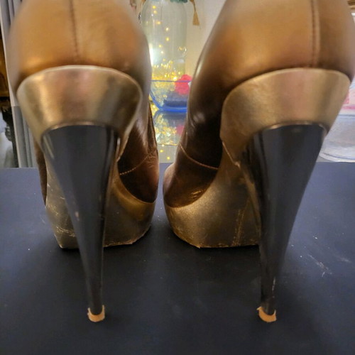 Dsquared2 heels used 12 cm, gold and silver leather