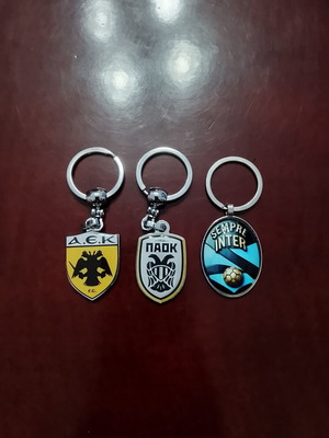 Football team keychains new, AEK, PAOK and Inter