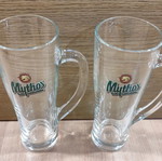 Mythos 2 γυάλινα συλλεκτικά ποτήρια μπύρας 300ml καινούργια