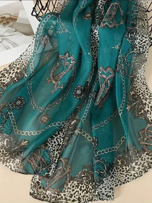 Women's scarves new, blue and green, size 160×50cm
