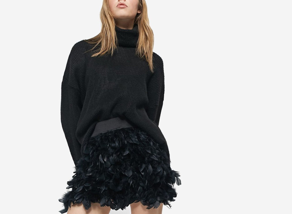 Feather skirt outlet stradivarius