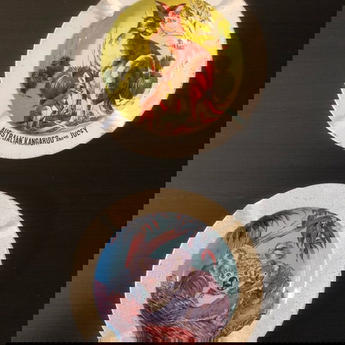 Метални пепелници употребявани, комплект от 2, тема Австралия