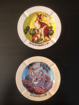 Метални пепелници употребявани, комплект от 2, тема Австралия