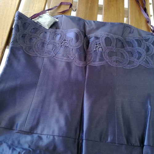 Monsoon strapless silk dress size 38 new, purple