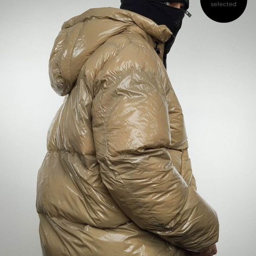 DEF Shiny Puffer Jacket like new, size L-XL, beige