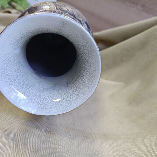Japanese Satsuma vase used, vintage 1960-1980, height 32 cm