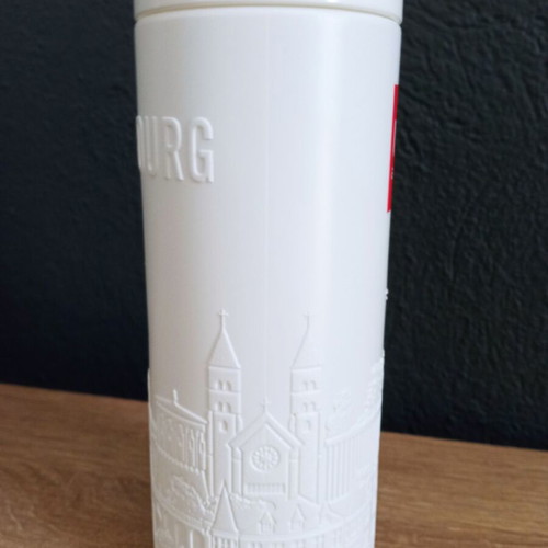 Lux-Airport Luxemburg Airport water bottle like new, white reusable