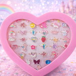 Heart box with 36 new children's rings