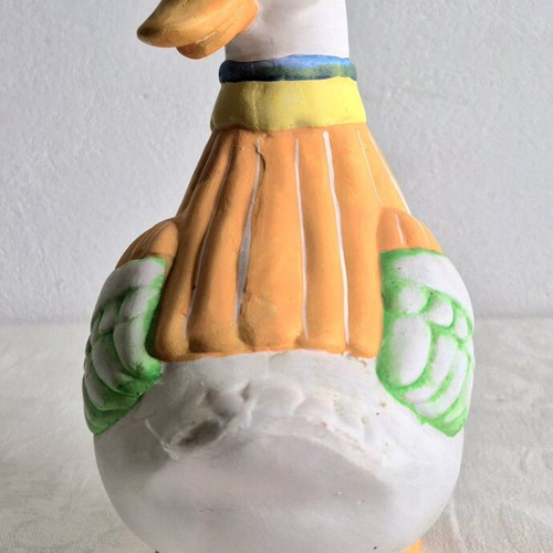Decorative duck figurine used, ceramic, hand-painted