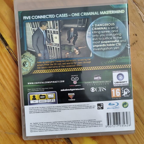 CSI: Crime Scene Investigation Fatal Conspiracy PS3 game used