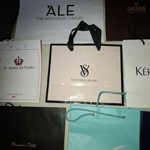 Paper branded bags used, pack of 11 pieces
