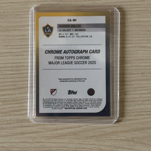 Harbor Miller Rookie Auto /99 Topps Chrome MLS 2025-26 like new