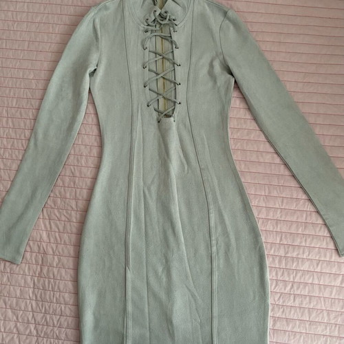 Oh Polly dress grey suede like new, size M
