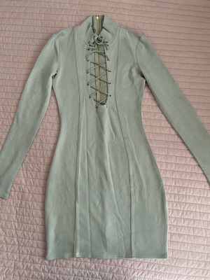 Oh Polly dress grey suede like new, size M