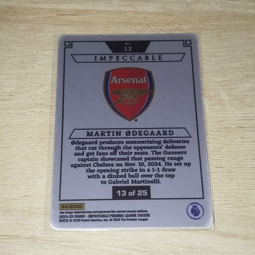 Panini Impeccable Premier League Stainless Stars Arsenal Martin Odegaard card like new
