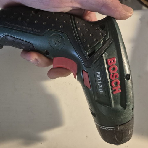 Bosch PSR 7,2 LI Rechargeable Cordless Drill used with Charging Base and Case