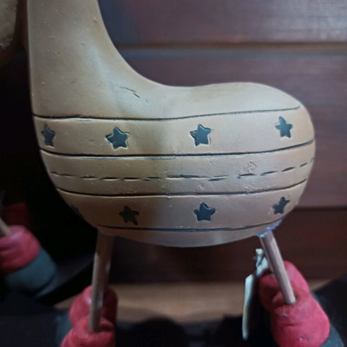 Vintage ceramic rocking reindeer set of 2 new